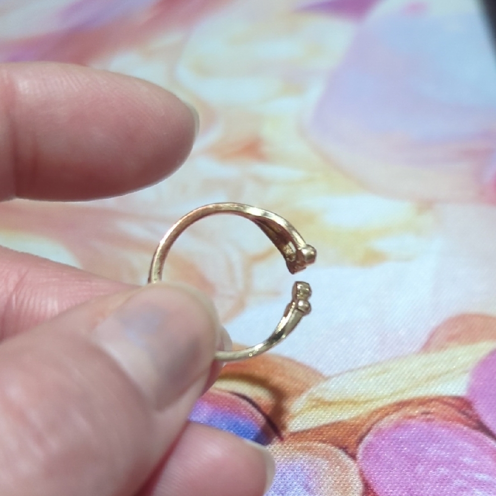 6/$15 Elegant Gold-Tone Toe Ring w/ Rhinestone Accents | Adjustable - Picture 3 of 10